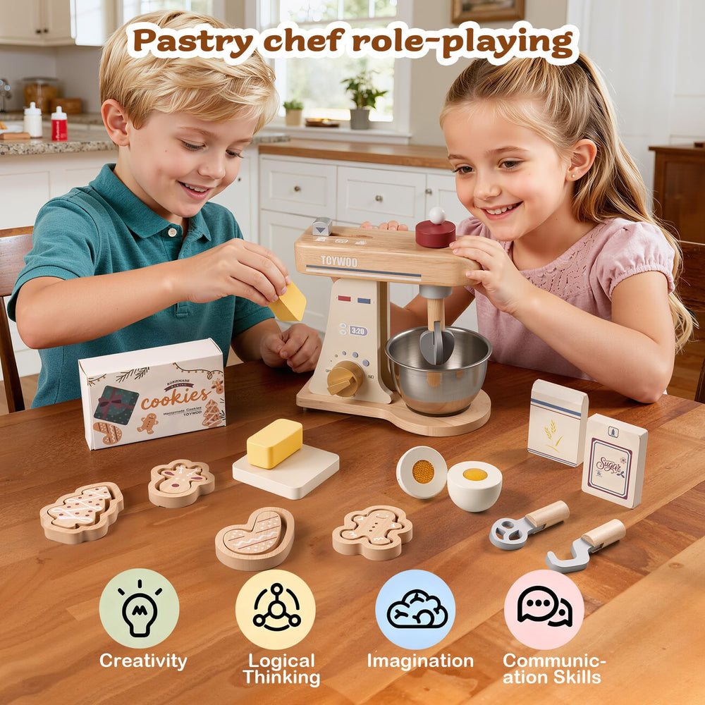 Toywoo child playing kitchen scene encourages role play and sharing.