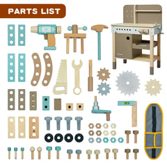 Toywoo beech wood tools and vise for durable pretend workshop sessions