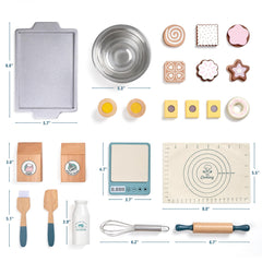 Toywoo wooden cookies and bakeware encourage pretend play and creative storytelling.