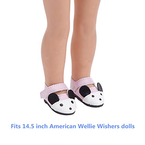 TOYYSB patent doll shoes with glossy finish for polished outfits