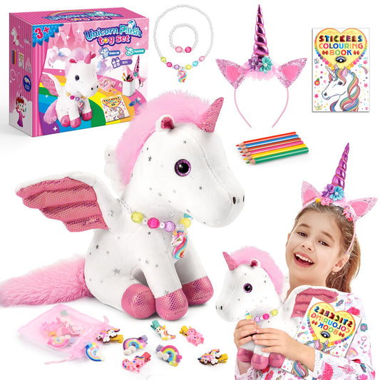Toyze 21-piece unicorn gift set: plush unicorn for cozy playtime and bedtime snuggles.