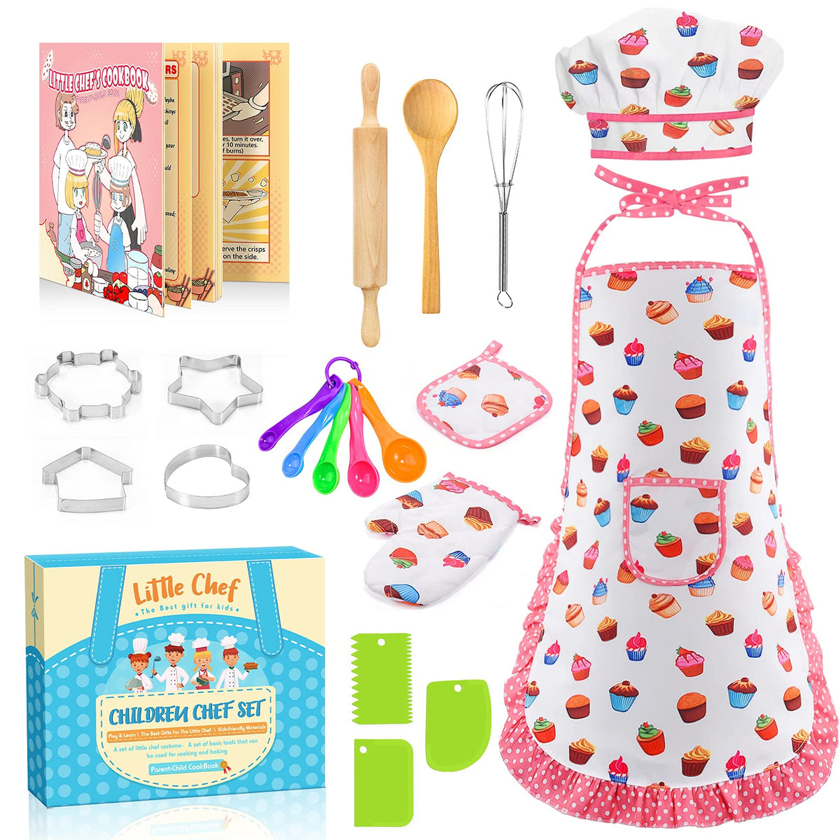 Toyze apron for girls keeps outfits clean during playful cooking sessions.