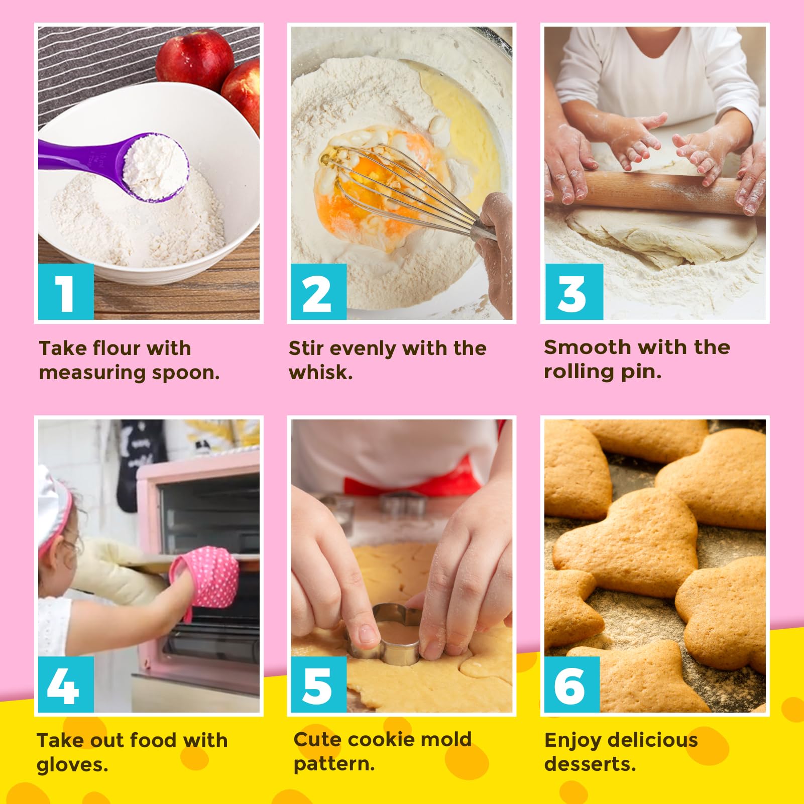 Toyze oven glove and insulation pad offering heat-safe protection for little chefs.