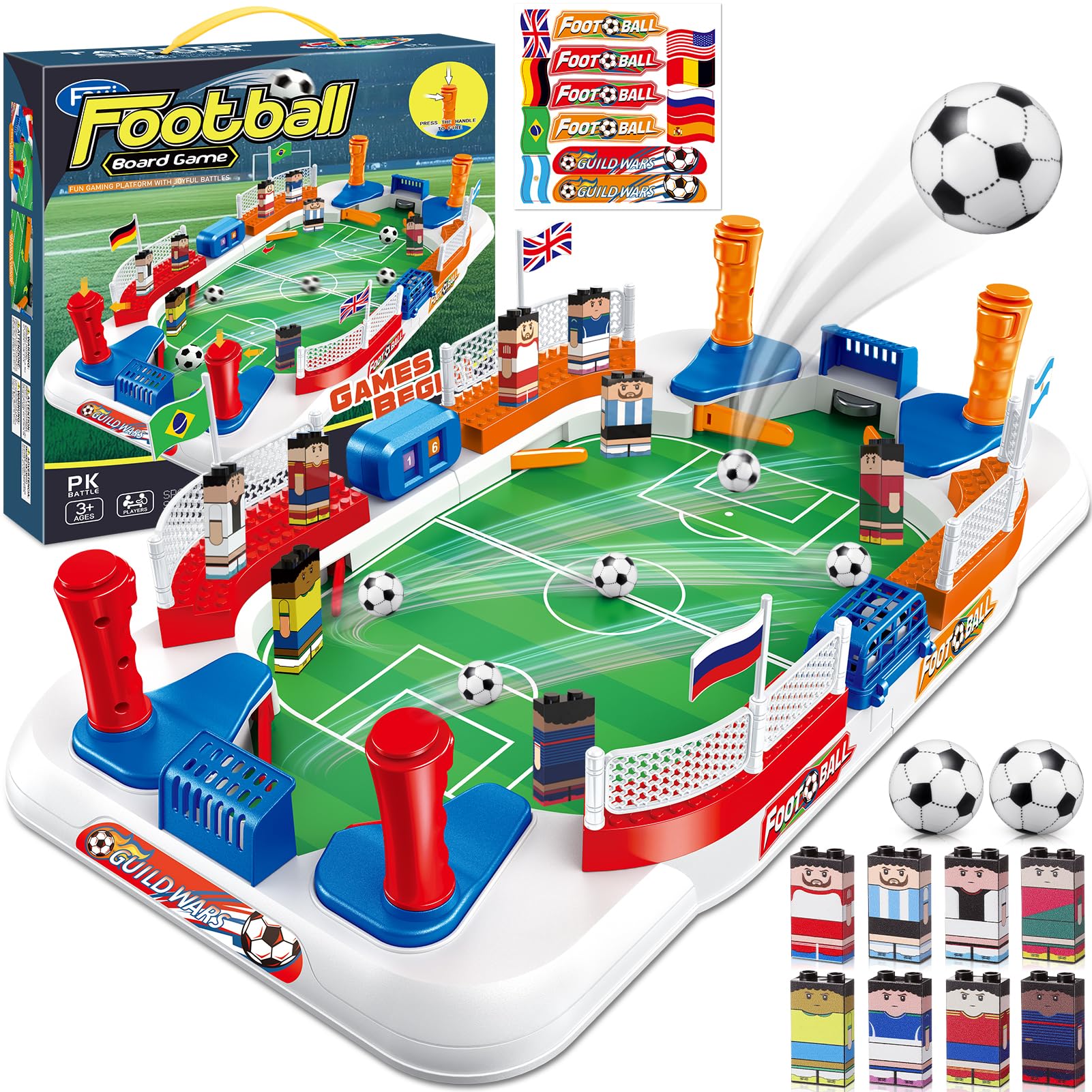 Toyze Soccer Board Game mini foosball figures ready for energetic play.