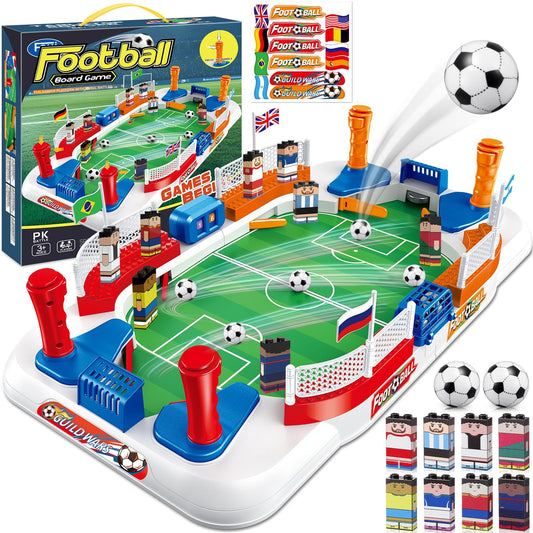 Toyze Soccer Board Game mini foosball figures ready for energetic play.