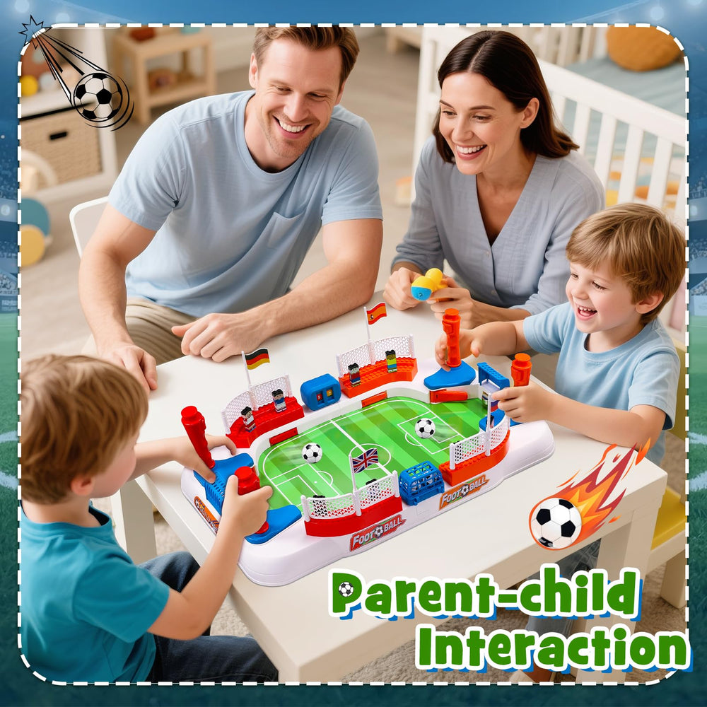 Toyze Soccer Board Game compact tabletop design fits desks and tables.