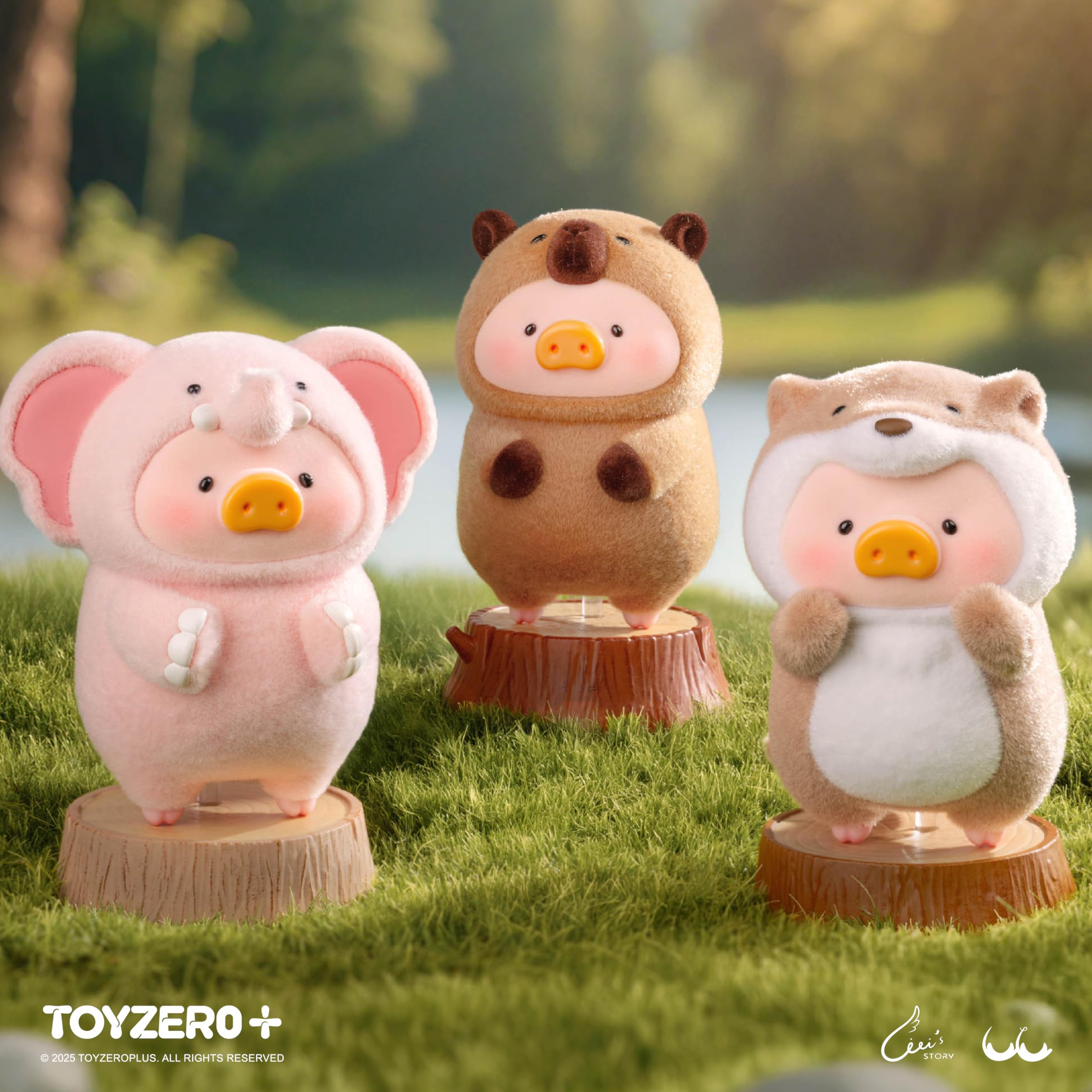 TOYZERO Lulu Piggy party scene showcases bright characters for playful spaces.
