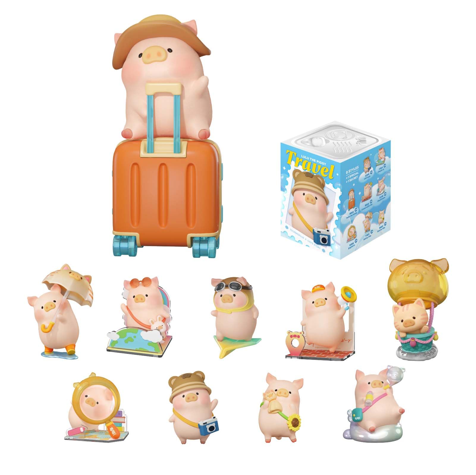 TOYZERO Lulu Piggy blind box travel suitcase desk companion