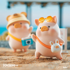 TOYZERO Lulu with umbrella during rain playful travel moment