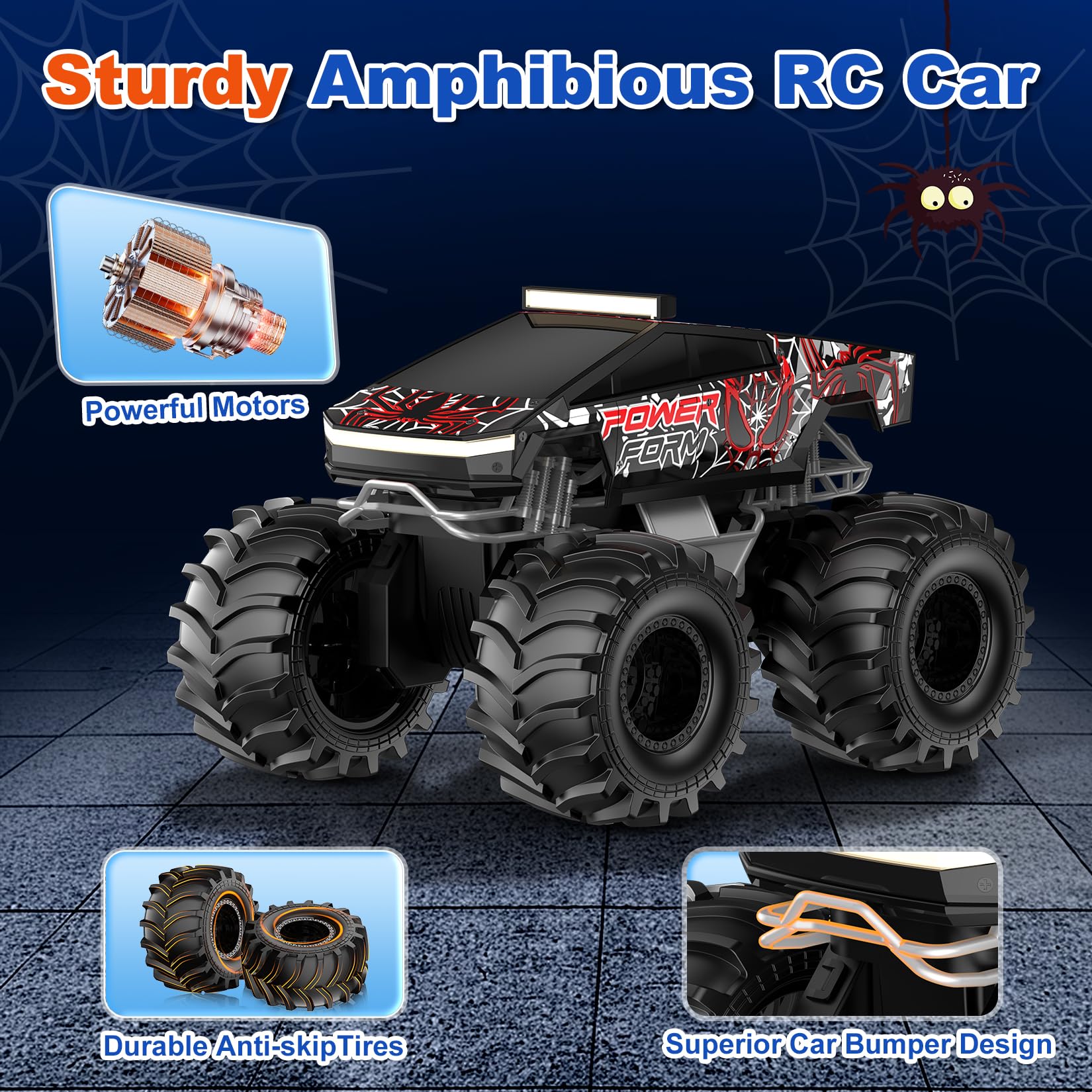 TOZDTO Amphibious RC Car dual battery pack for extended sessions.