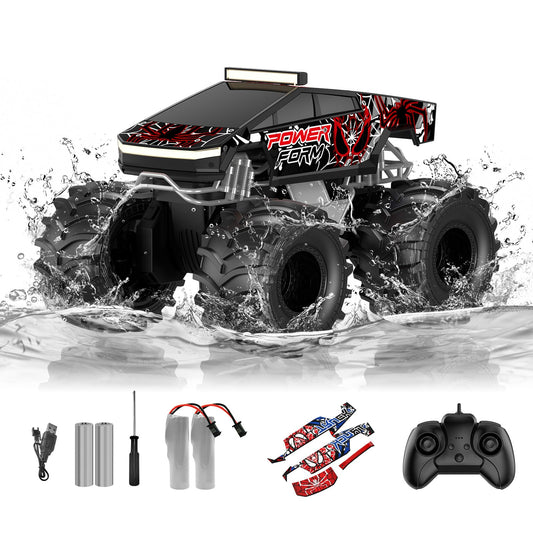 TOZDTO Amphibious RC Car front view, compact 1:18 scale for versatile play.
