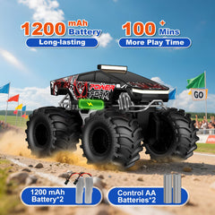 TOZDTO Amphibious RC Car LED lights in operation for dusk racing.