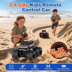 TOZDTO Amphibious RC Car waterproof action moving through shallow water.