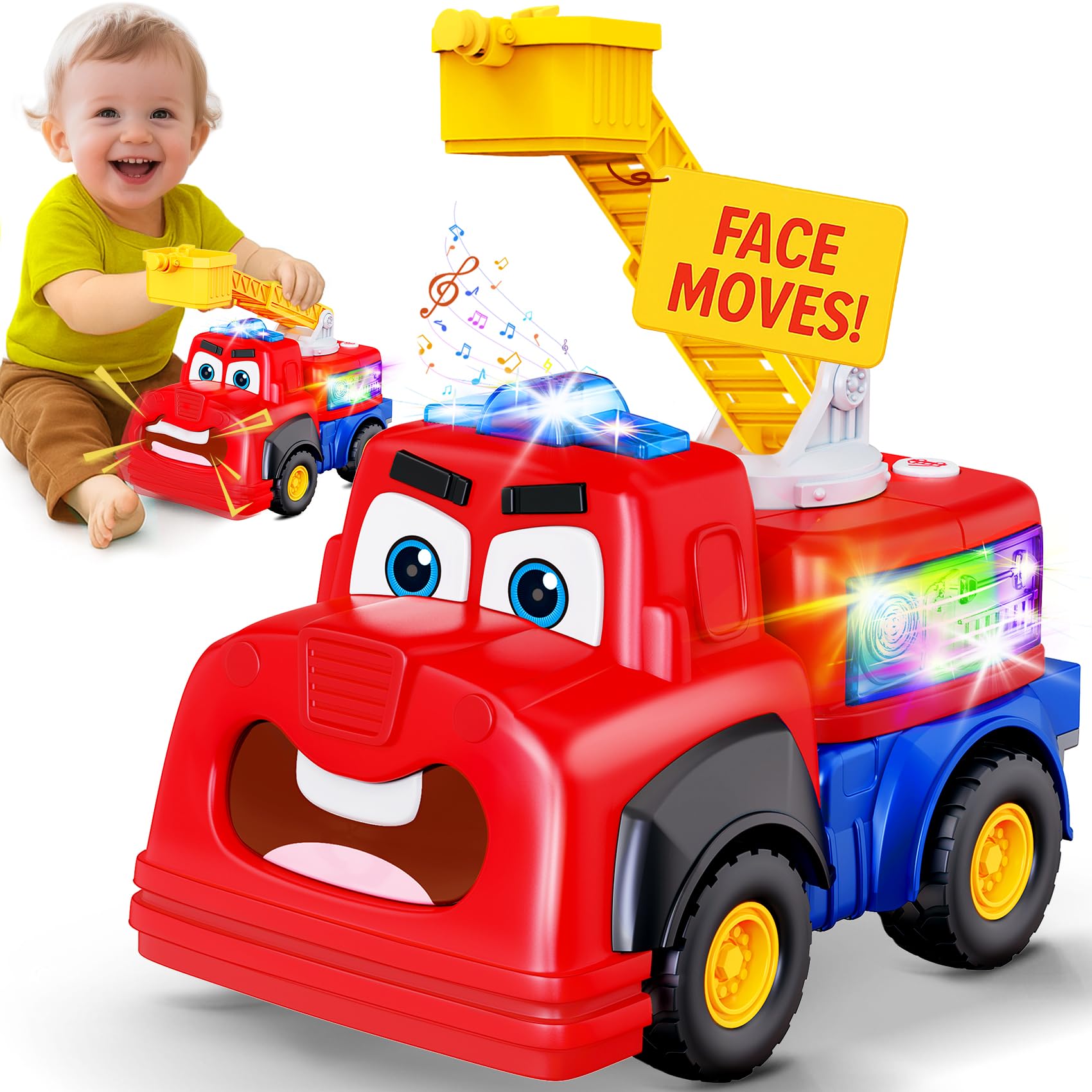 Tozkizm fire truck toy front view promotes imaginative play and engagement
