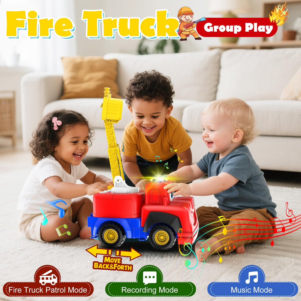 Tozkizm fire truck toy recording feature repeats baby's babble playfully