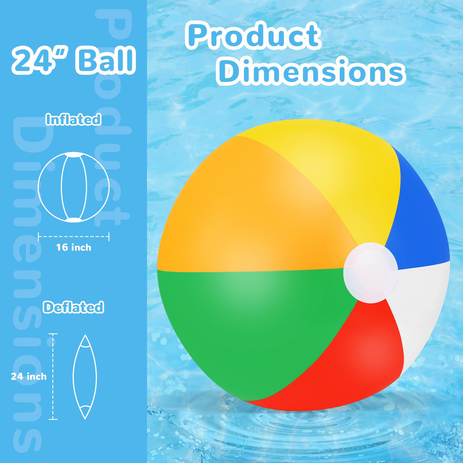 TPCHOIE inflatable beach ball deflated for easy inflating with pump.