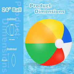 TPCHOIE inflatable beach ball deflated for easy inflating with pump.