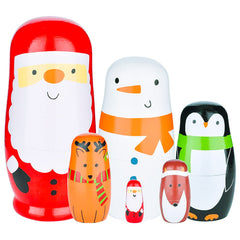 Tphon nesting dolls brown bear design, handcrafted wooden toy for imaginative play.