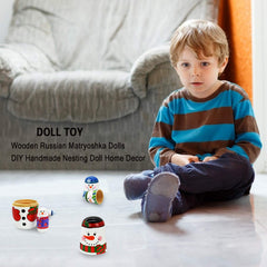Tphon nesting dolls with raccoon pattern for cozy shelf charm