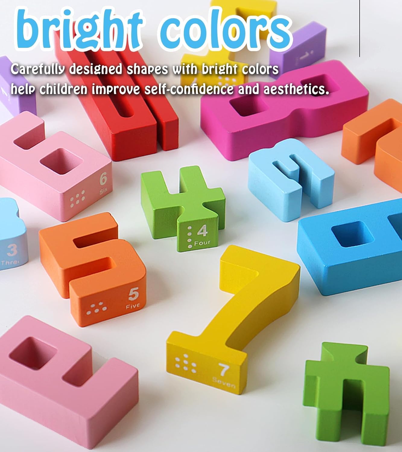 TPwsd Montessori learning cards paired with blocks to guide math play