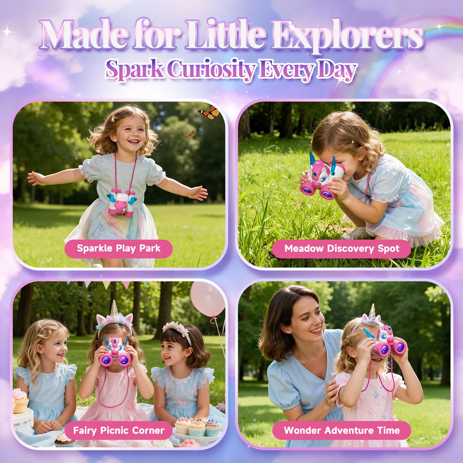 Tqeieu unicorn binoculars compact design ideal for parks