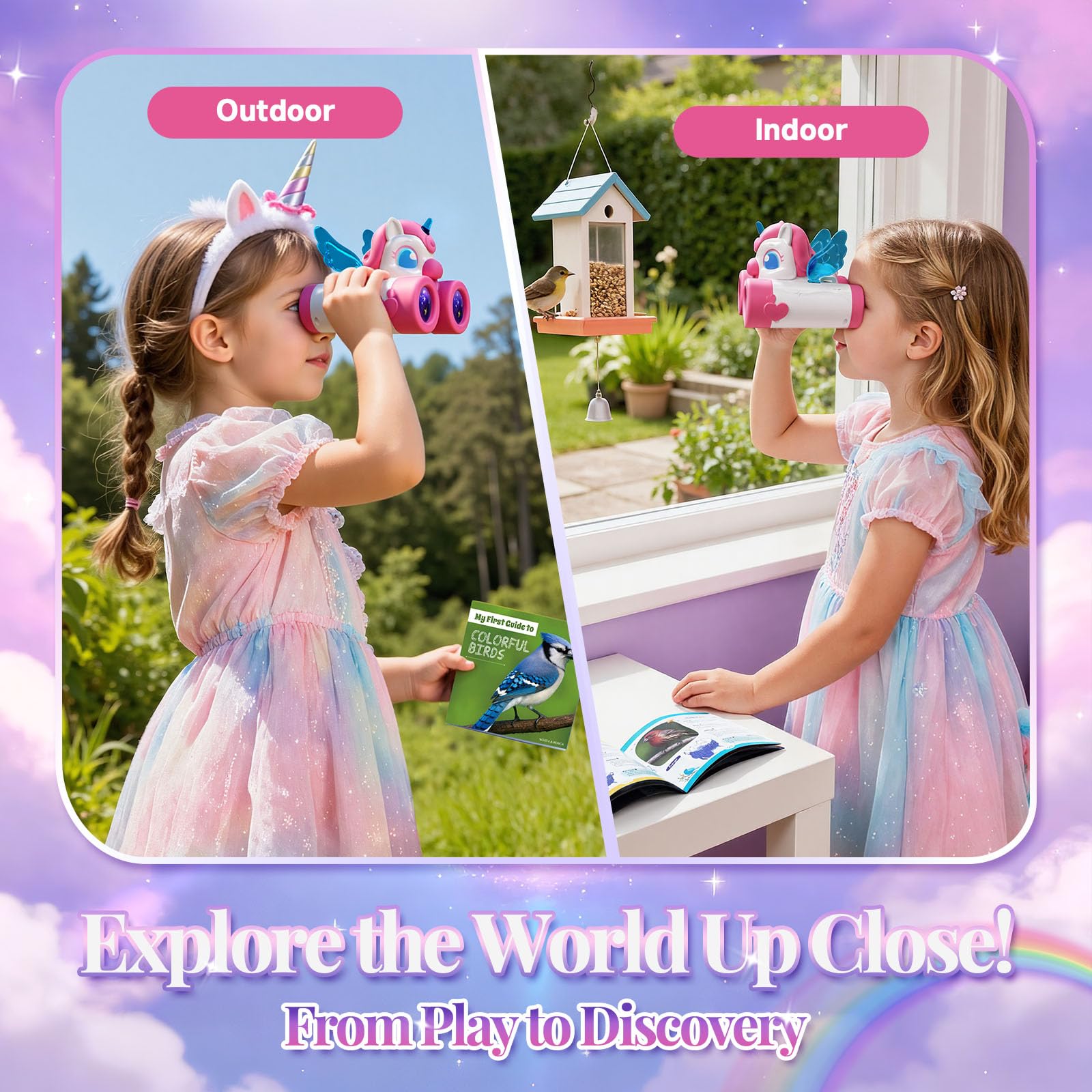 Tqeieu unicorn binoculars sturdy grip helps steady viewing