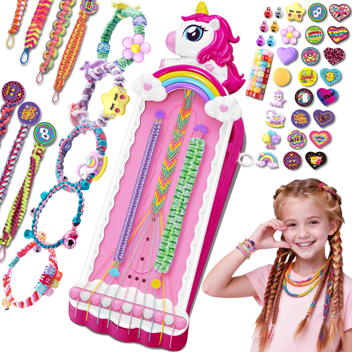 Tqeieu unicorn bracelet kit front cover inviting creative play for girls ages 4–12