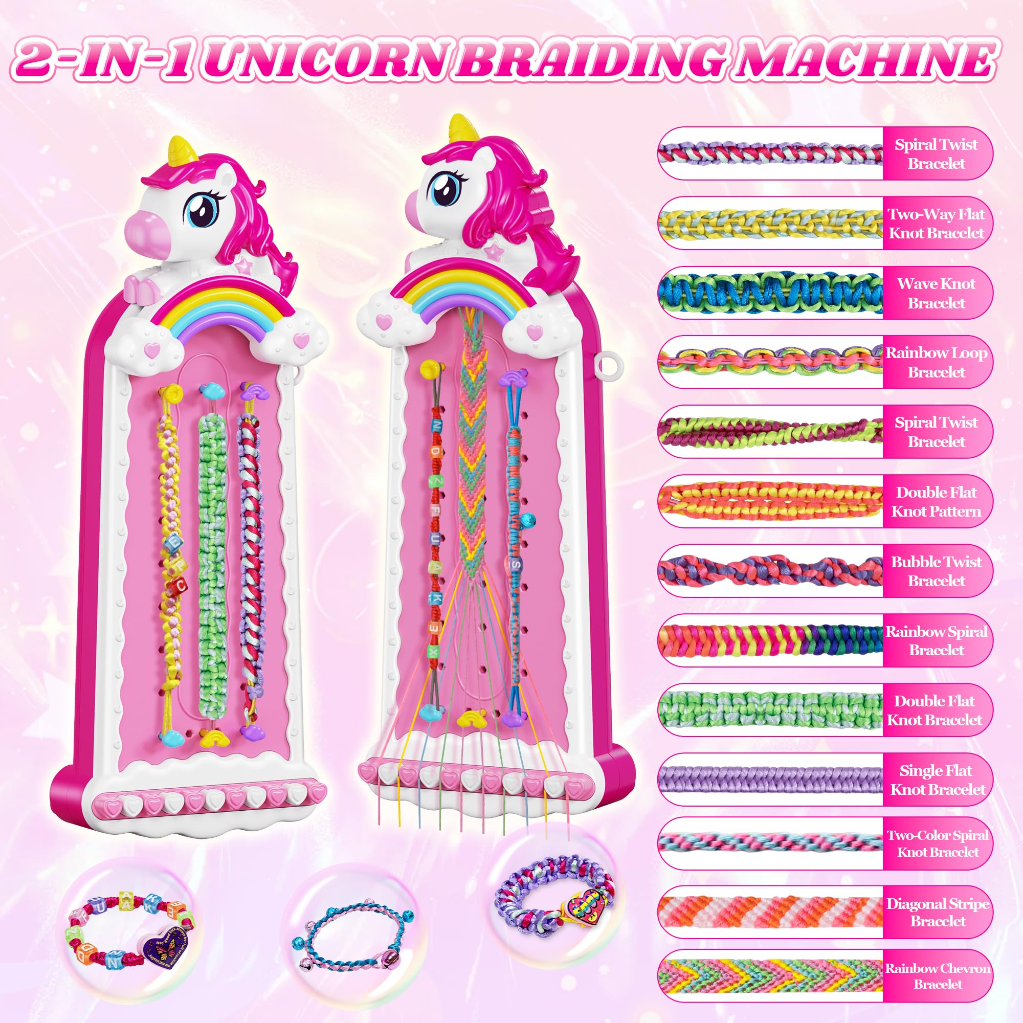 Tqeieu unicorn bracelet loom stand keeps threads organized during crafting