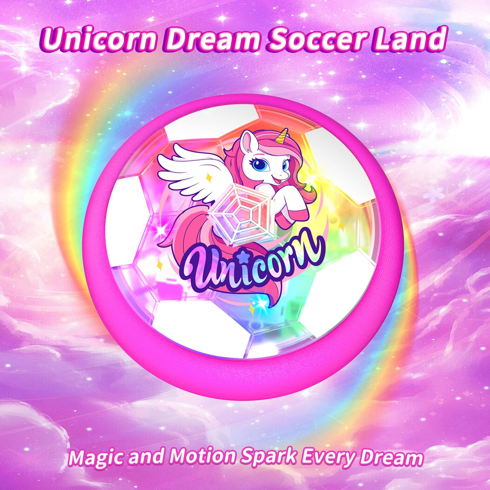 Tqeieu Unicorn Hover Soccer Ball foam bumper cushions indoor bumps