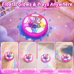 Tqeieu Unicorn Hover Soccer Ball LED glow for magical indoor playtime