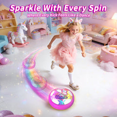 Tqeieu Unicorn Hover Soccer Ball side view showing foam bumper protects walls