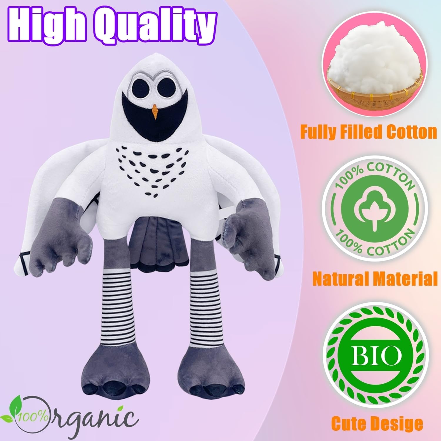 TQJOUJOU 99-Nights Owl plush soft plush fabric in brown