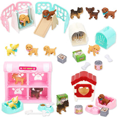 TQQFUN dog figures play set cover with colorful figures for imaginative pretend play.