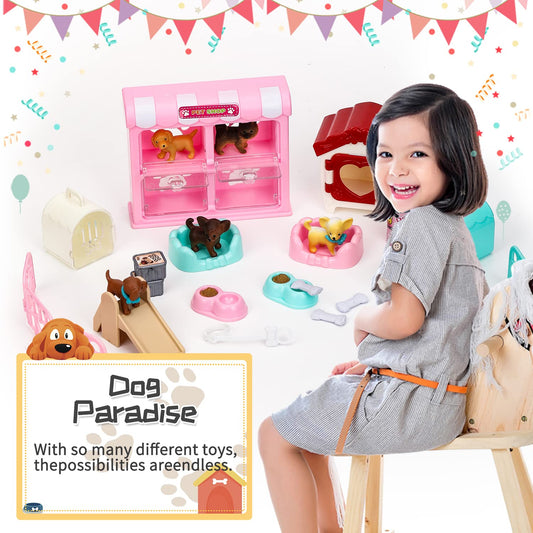 TQQFUN pet care center playset scene offers a realistic setup for role-play.