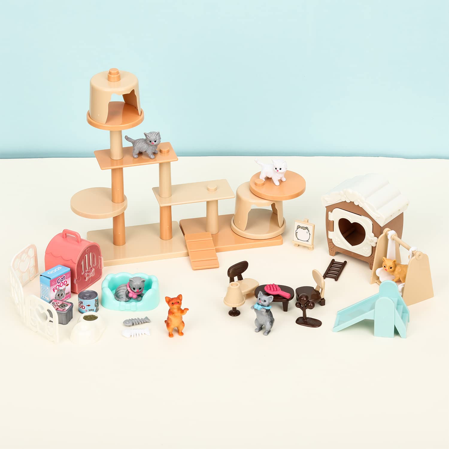 TQQFUN six cat figures detailed—realistic features inspire lifelike storytelling.