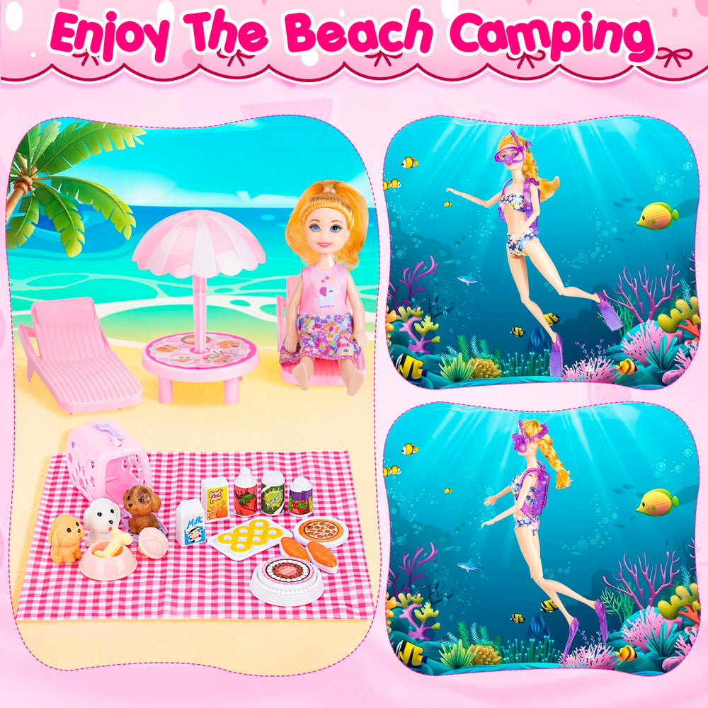 TQRAZ beach swim gear for sunny outdoor role play with dolls.