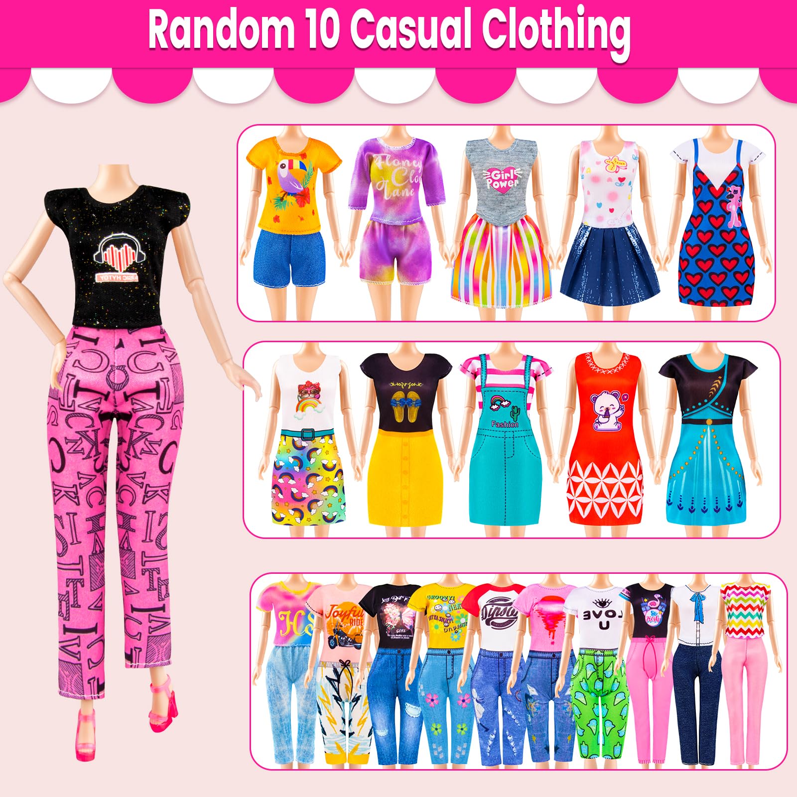TQRAZ elastic Velcro doll clothes for quick dressing and removal.