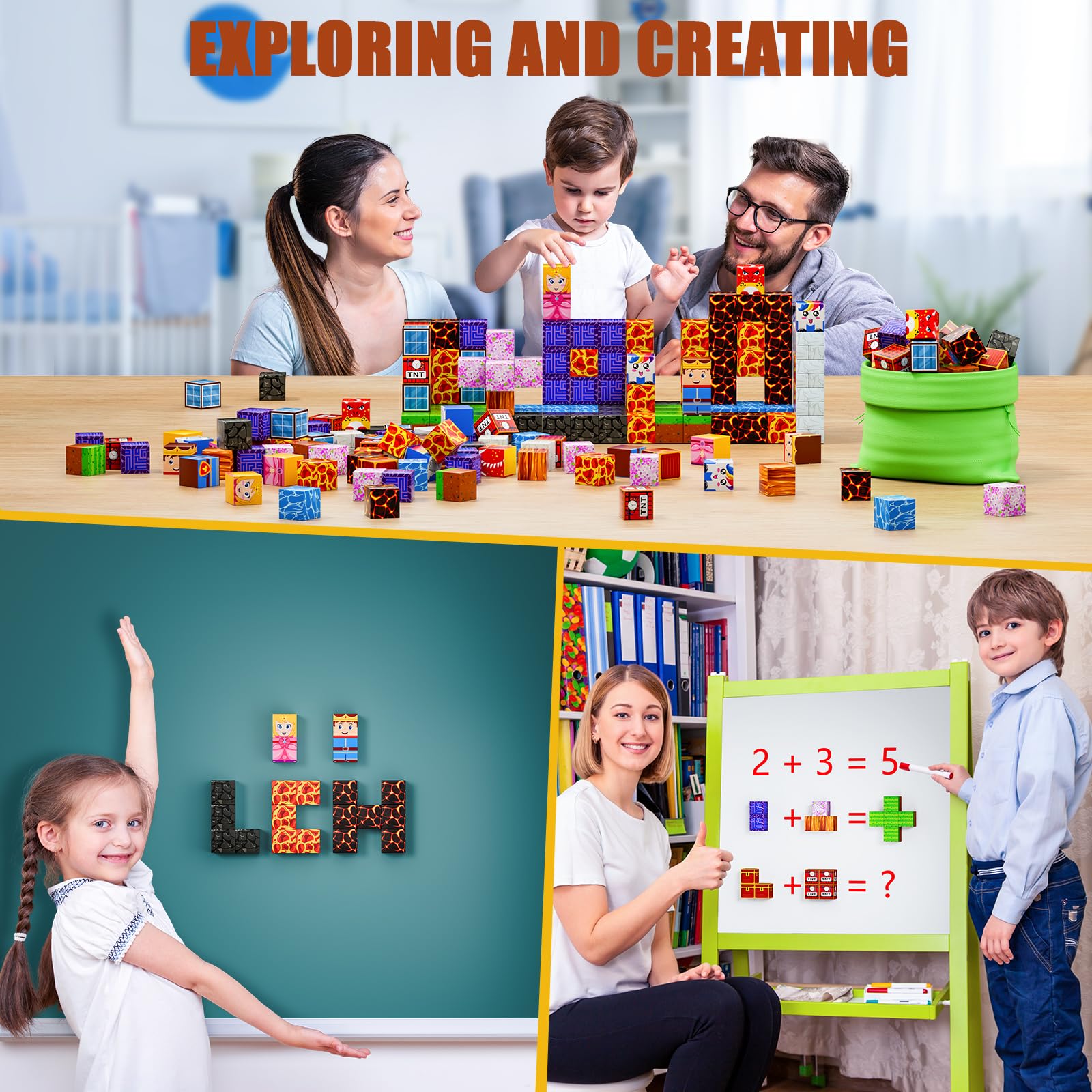 TQRAZ magnetic blocks classroom gift-pack for versatile learning.