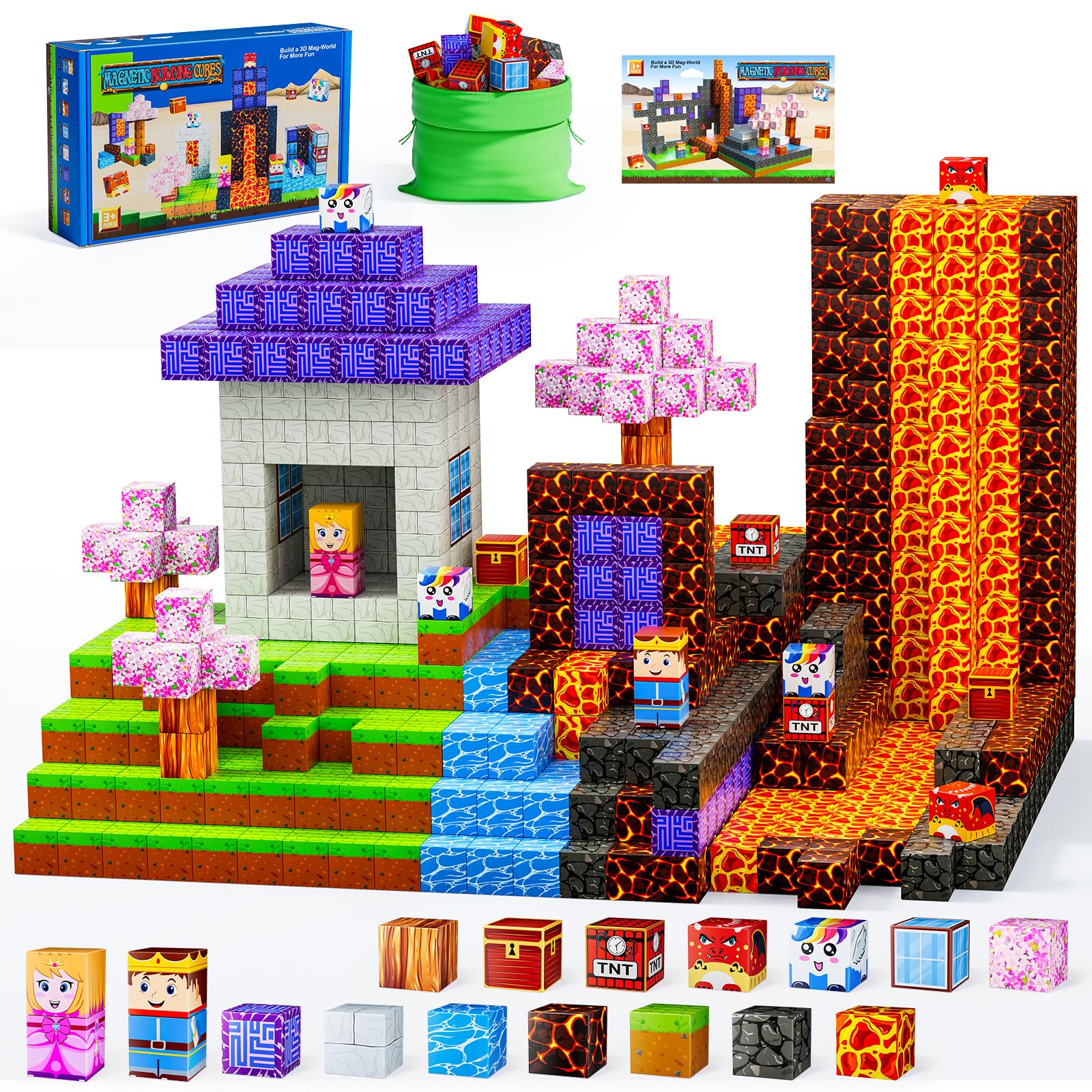 TQRAZ magnetic blocks forest portal for imaginative play and storytelling.