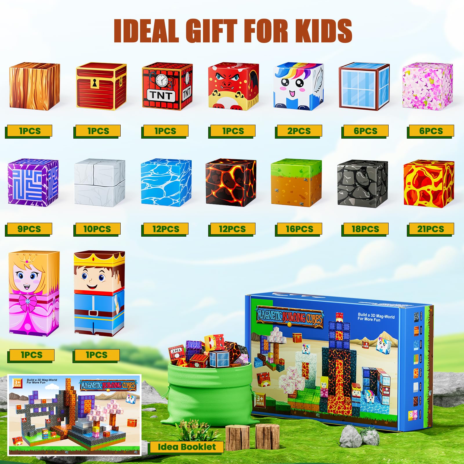 TQRAZ magnetic blocks instruction booklet inspires guided exploration.