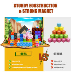 TQRAZ magnetic blocks lava portal encouraging dragon adventures and creativity.