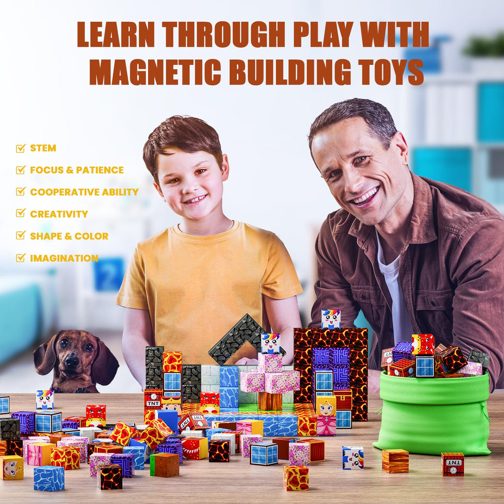 TQRAZ magnetic blocks open-ended play boosts creativity and problem solving.