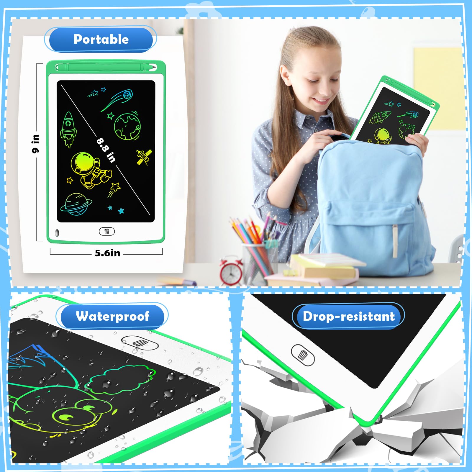 TQU educational tool for preschoolers supports drawing writing counting and spelling practice