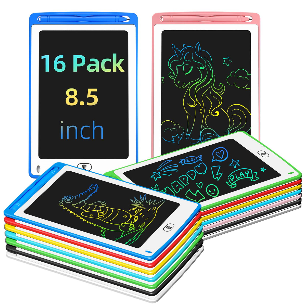 TQU LCD writing tablet in blue enables quick on-the-go doodling and learning
