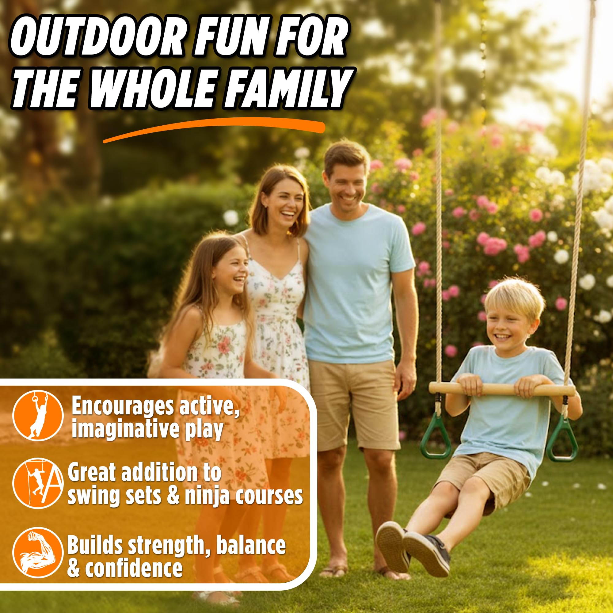 Trailblaze durable wooden component withstands daily outdoor play and use.