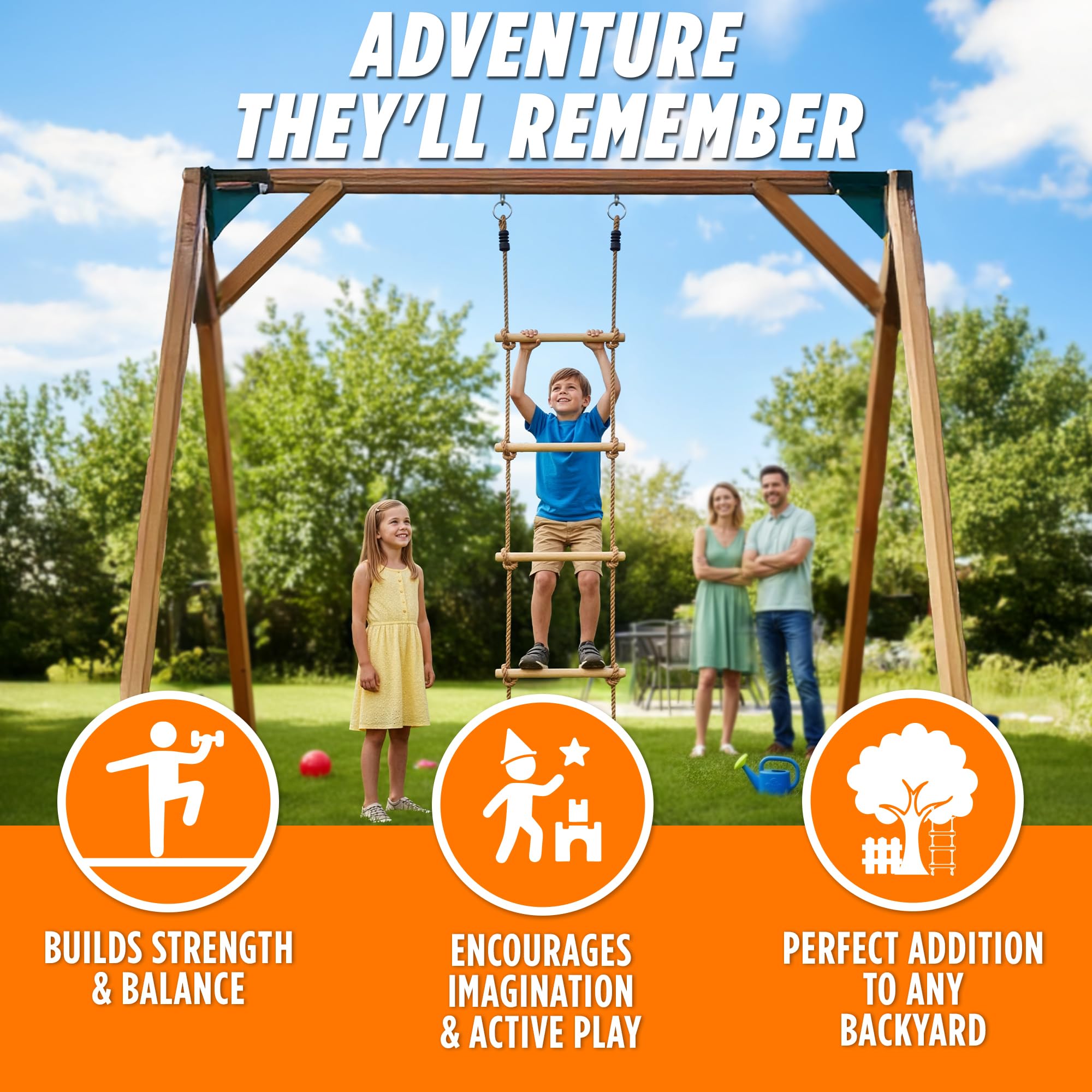 Trailblaze tangle-free design keeps rungs aligned for uninterrupted play