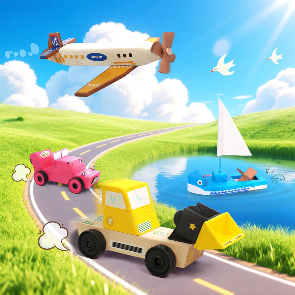 Trailfun wooden build paint kit versatile 3-in-1 craft for build, paint, and play.