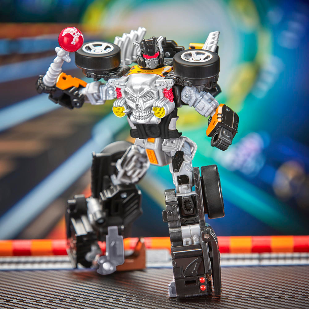 22-step transformation sequence adds engaging play from robot to car.