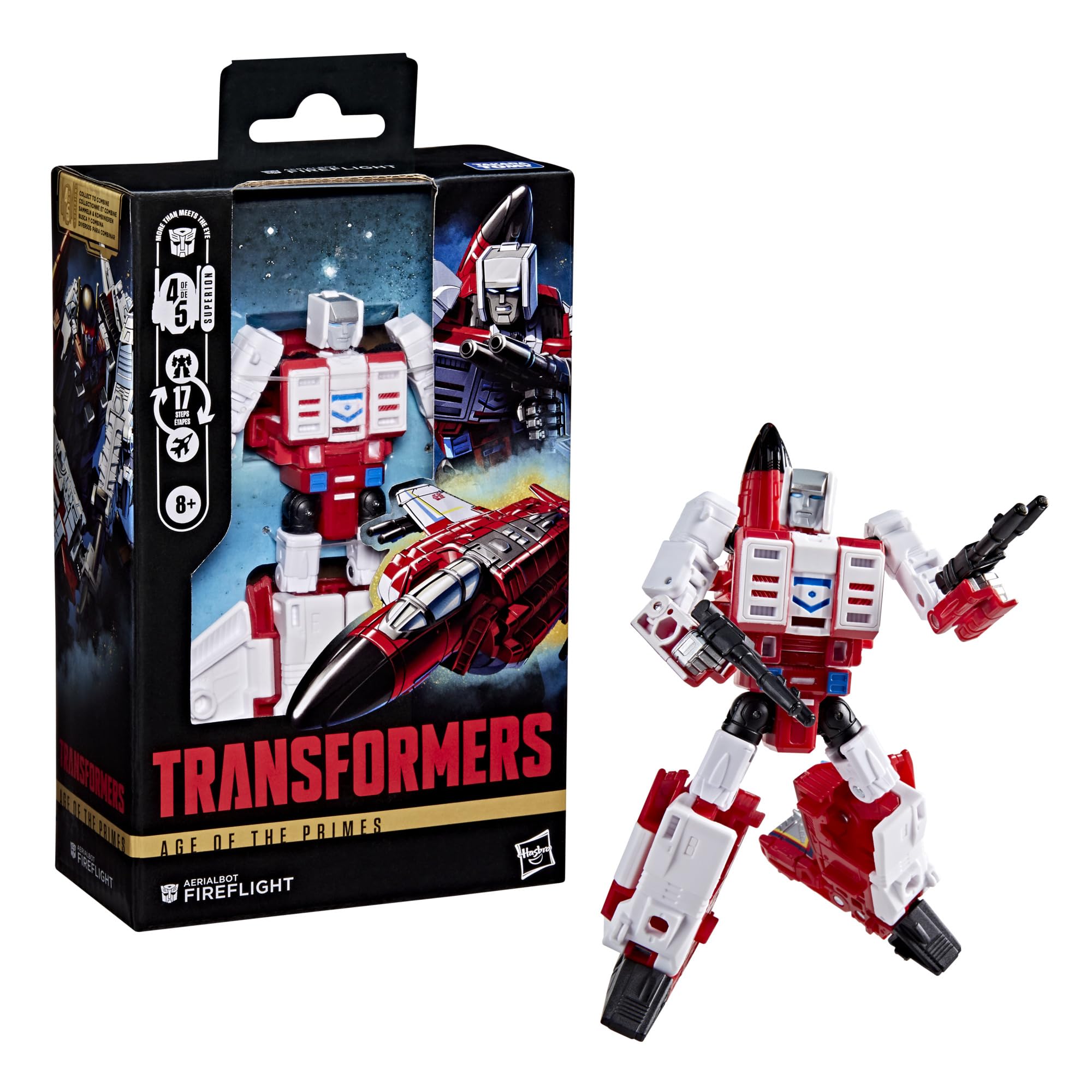 Transformers Aerialbot Fireflight articulation enables dynamic action poses.
