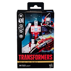 Transformers Aerialbot Fireflight includes two blaster accessories for play.